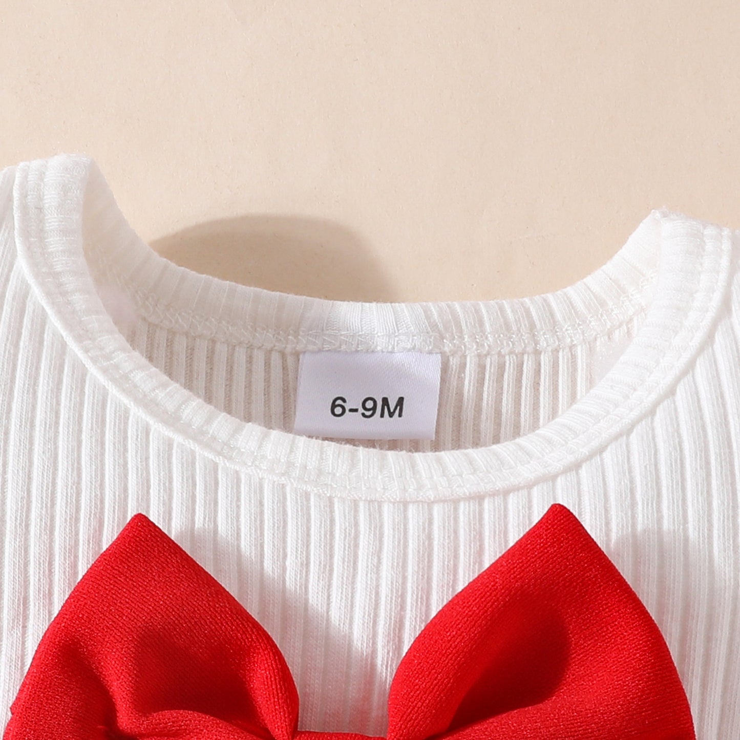 Toddler Girl Sleeveless Ruffled Big Bow White Ribbed Top Decorated Lace-up Skirt Set