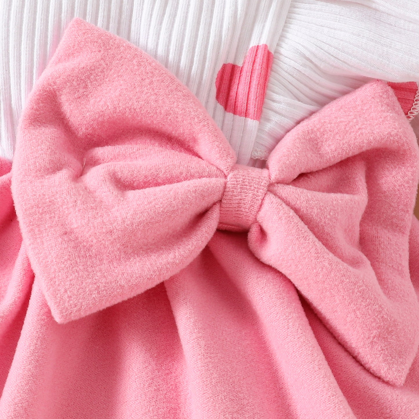 Baby long-sleeved dress for toddler girl long-sleeved heart bow skirt spring and autumn sweet skirt