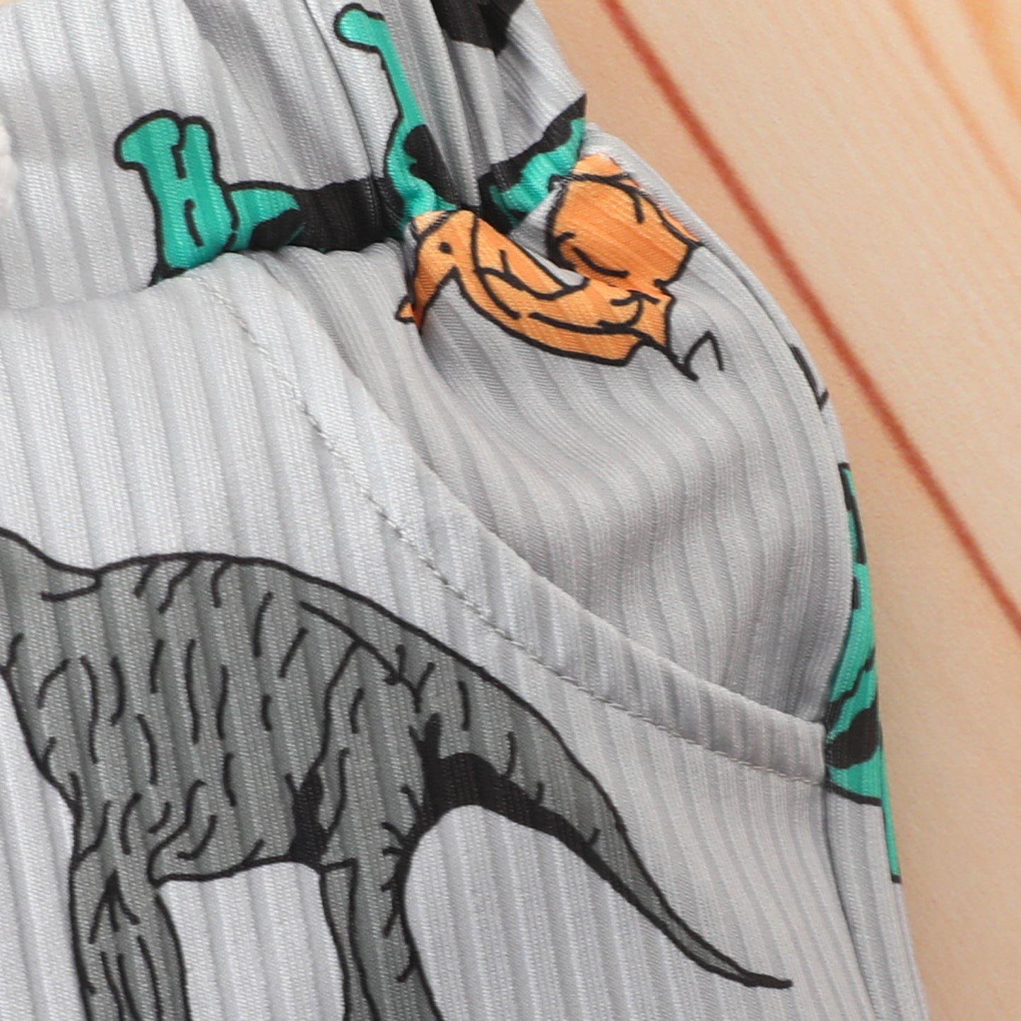 Baby vest shorts suit boy girl dinosaur striped sleeveless top shorts two-piece suit