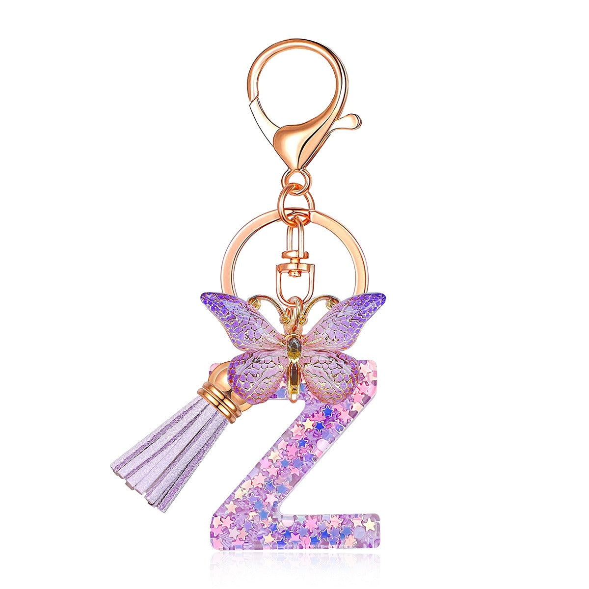 🔥Butterfly Letter Keychain Tassel Design Vibrant Durable Lightweight Gift