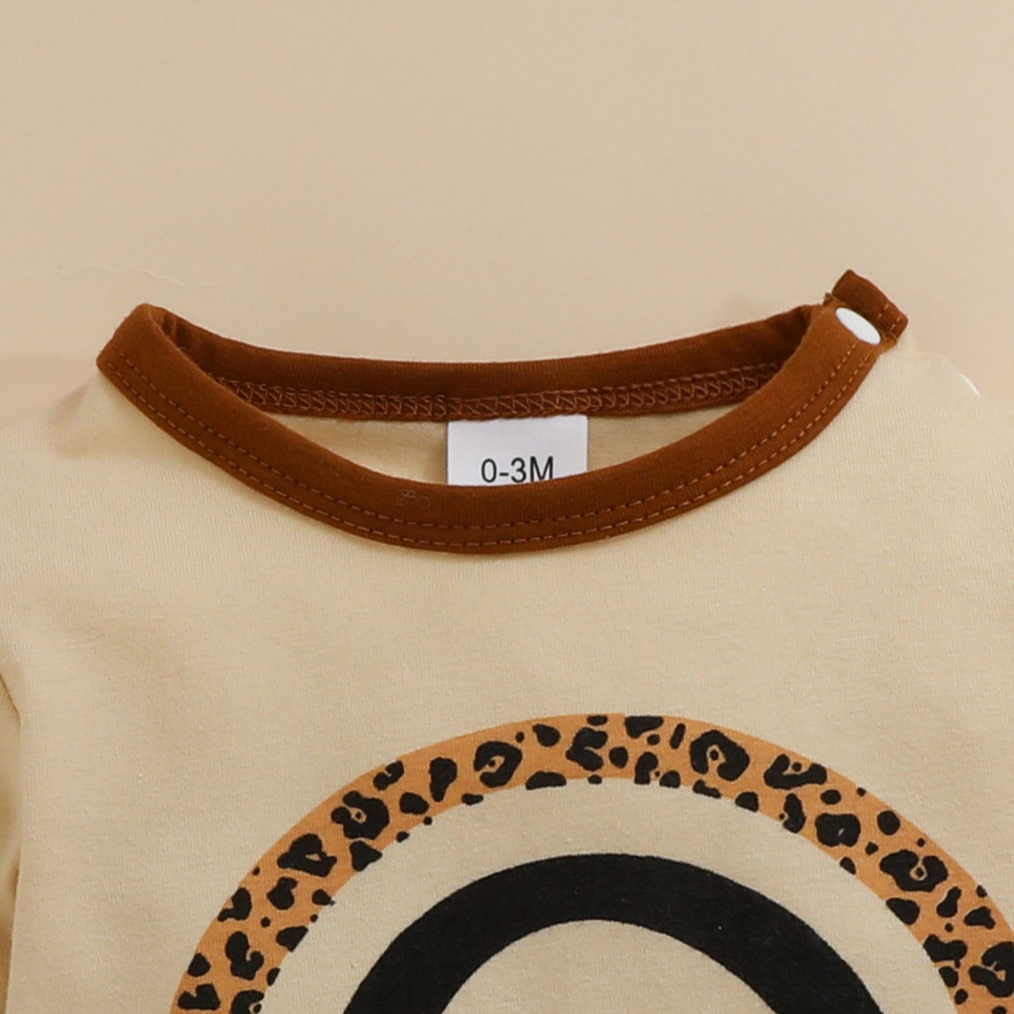 Infant Spring and Autumn Long Sleeve Romper Trousers Headband Set Baby Rainbow Leopard Print