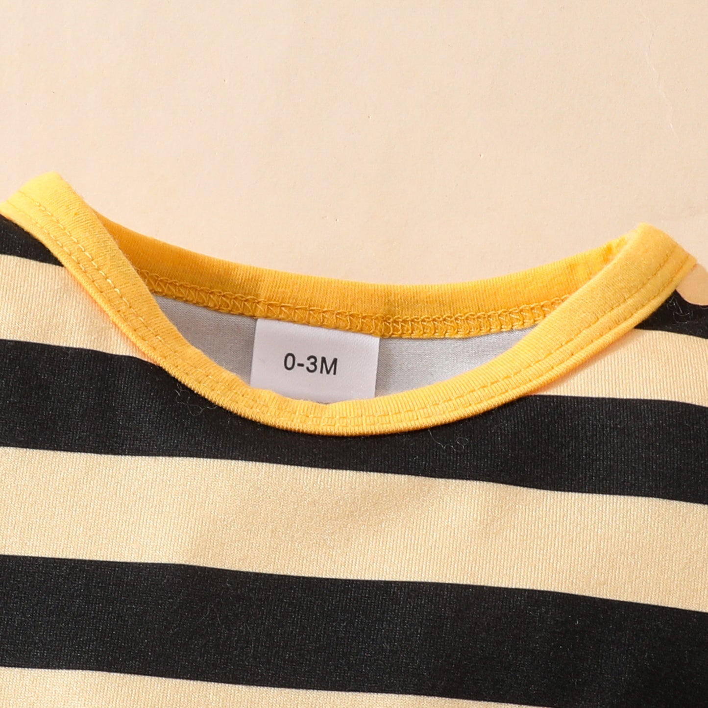 Baby cute little bee striped long-sleeved triangle romper with embroidered chapter suspender skirt autumn and winter skirt suit