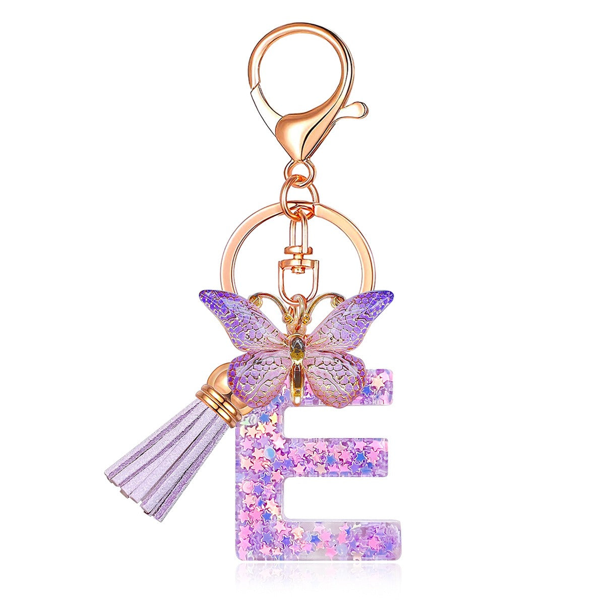 🔥Butterfly Letter Keychain Tassel Design Vibrant Durable Lightweight Gift