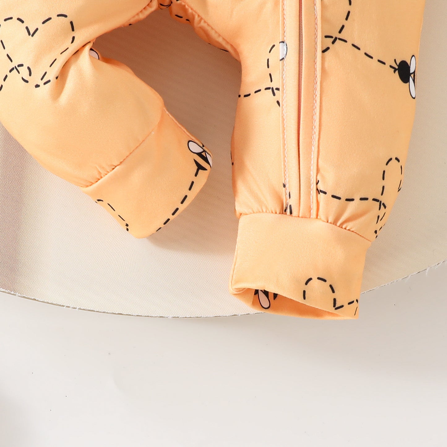New baby zipper onesie full print long sleeve long leg crawler four seasons wear baby girl onesie headband