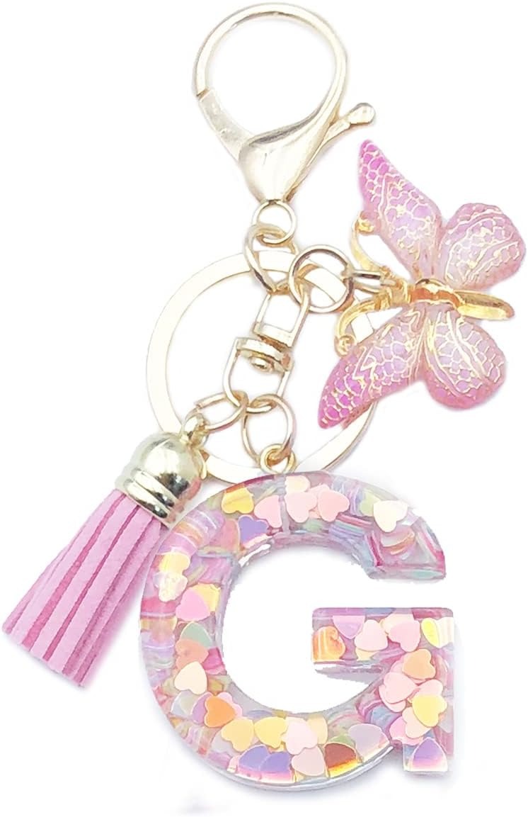 🔥Butterfly Letter Keychain Tassel Design Vibrant Durable Lightweight Gift