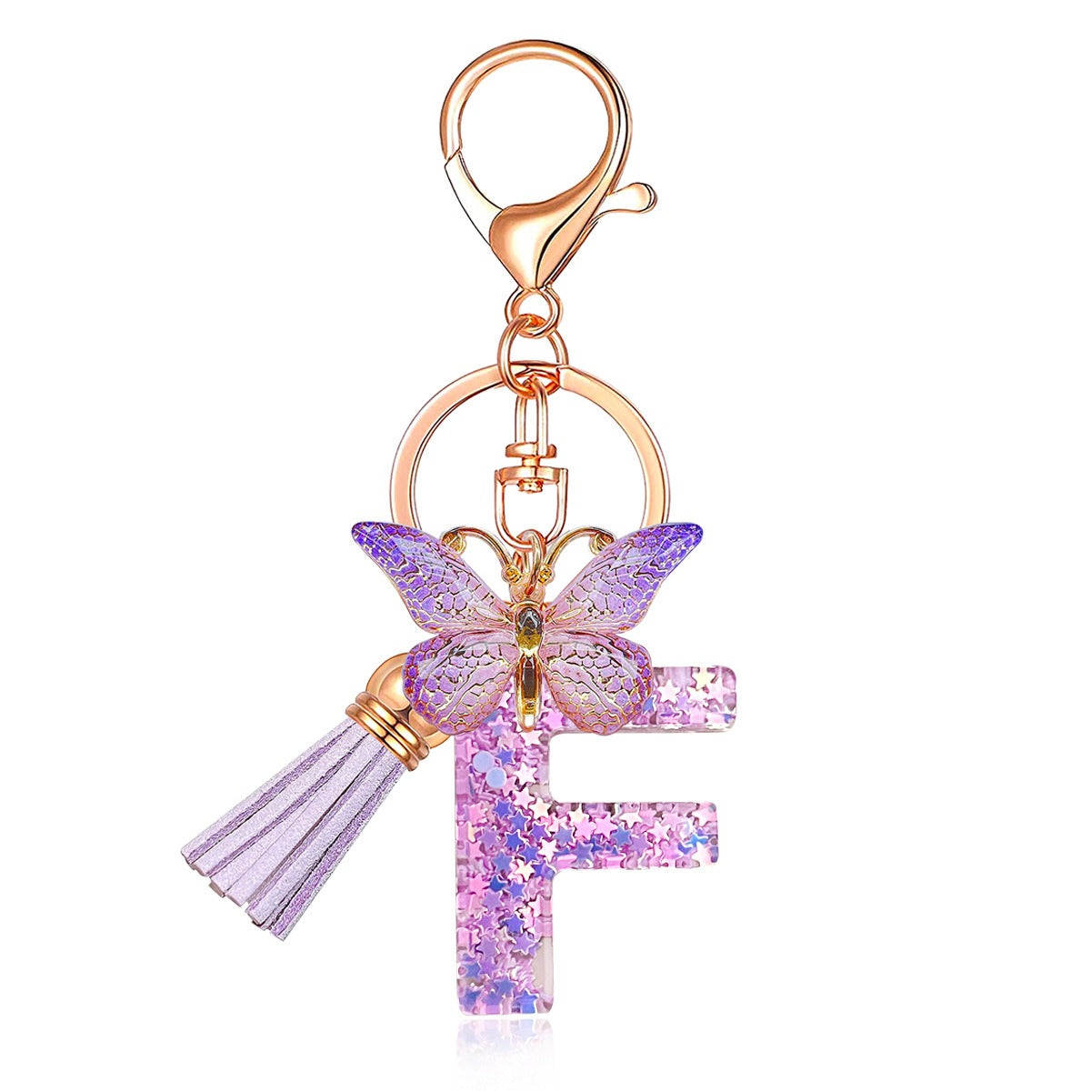 🔥Butterfly Letter Keychain Tassel Design Vibrant Durable Lightweight Gift