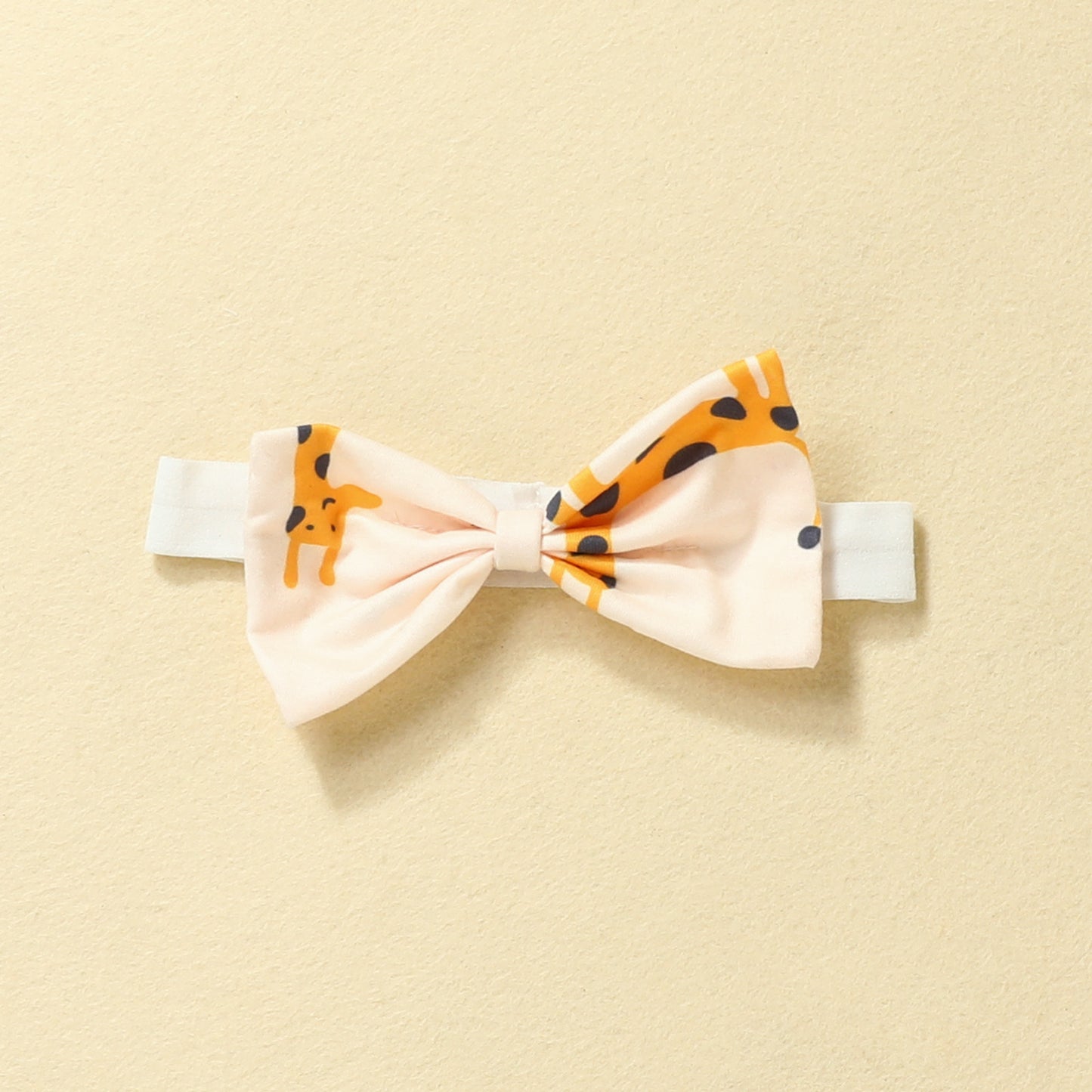 0-2 years old baby giraffe print dress flying sleeves long sleeves casual dress bow headband