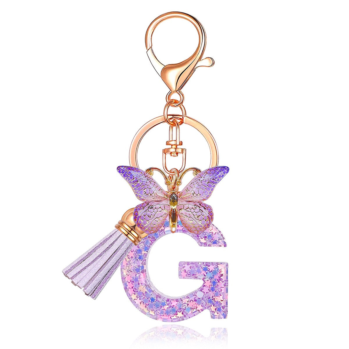 🔥Butterfly Letter Keychain Tassel Design Vibrant Durable Lightweight Gift