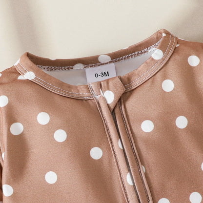 New baby zipper onesie full print long sleeve long leg crawler four seasons wear baby girl onesie headband