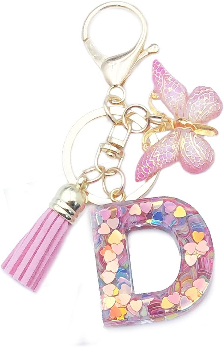 🔥Butterfly Letter Keychain Tassel Design Vibrant Durable Lightweight Gift