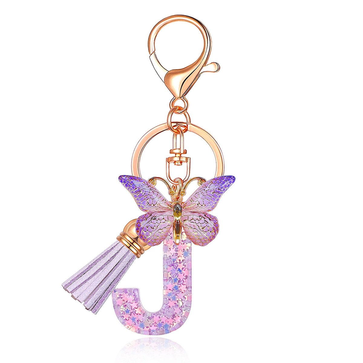 🔥Butterfly Letter Keychain Tassel Design Vibrant Durable Lightweight Gift