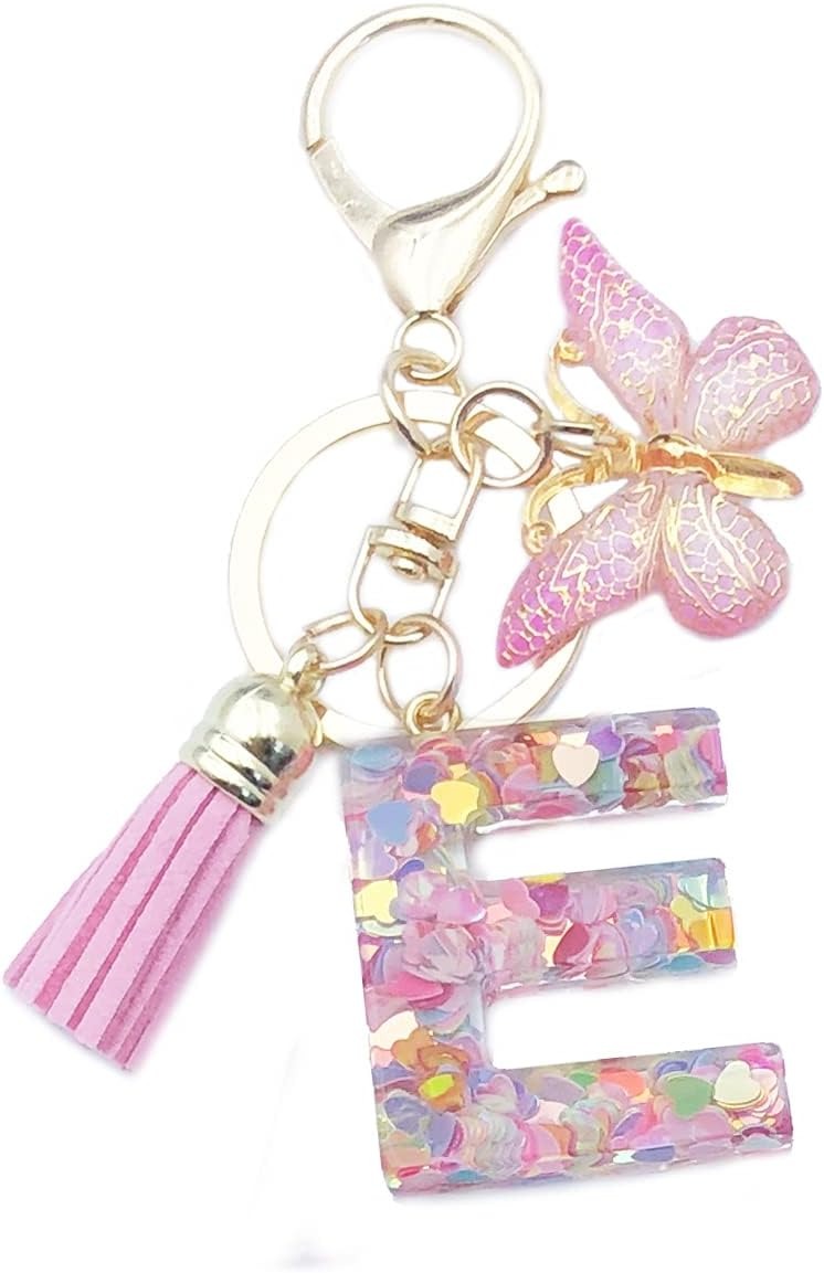 🔥Butterfly Letter Keychain Tassel Design Vibrant Durable Lightweight Gift
