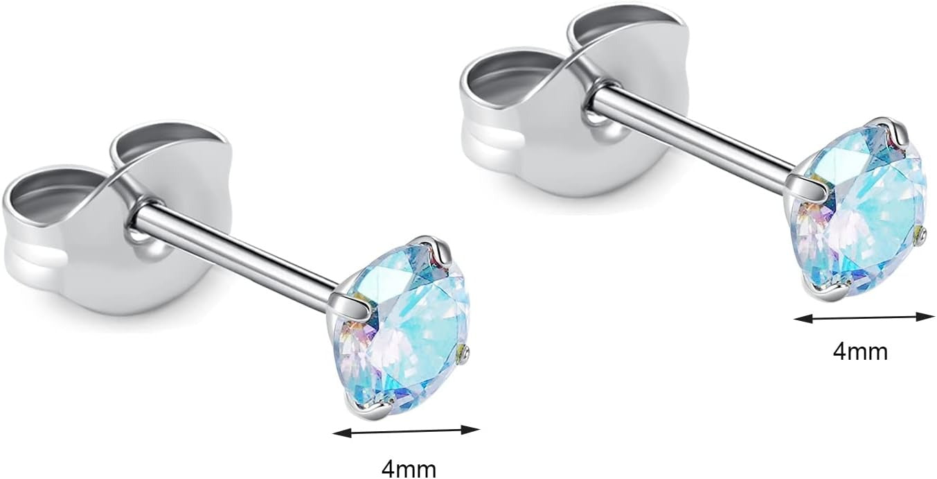 🔥🔥Titanium Cubic Zirconia Stud Earrings - BOGO Free, Christmas Gift