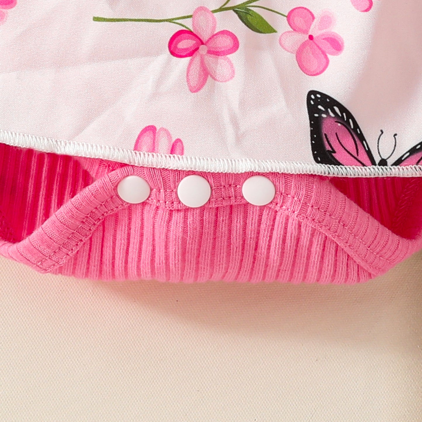 Summer Sleeveless Pit Stripe Applique Floral Print Romper Dress Baby Casual Dress