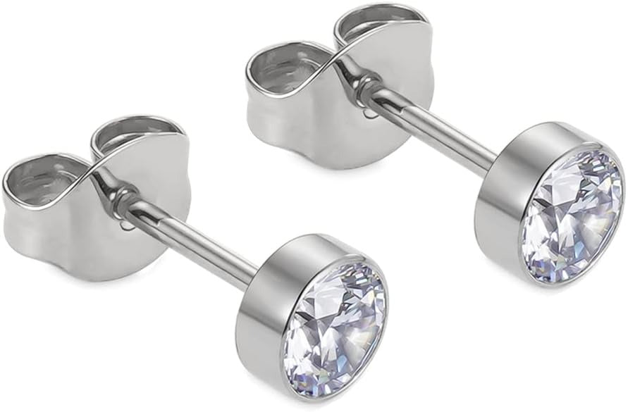 🔥🔥Titanium Cubic Zirconia Stud Earrings - BOGO Free, Christmas Gift