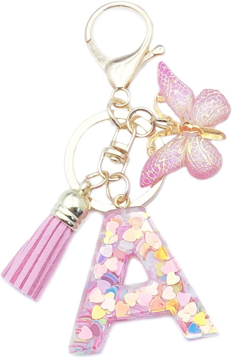 🔥Butterfly Letter Keychain Tassel Design Vibrant Durable Lightweight Gift