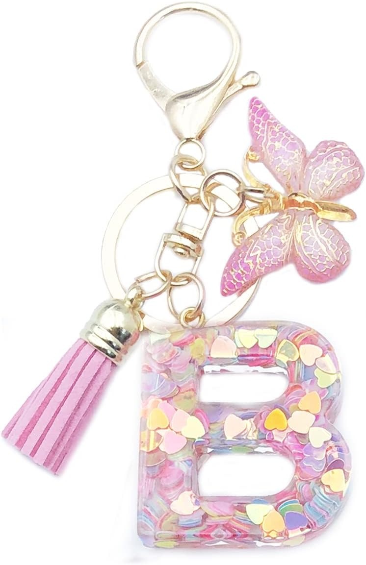 🔥Butterfly Letter Keychain Tassel Design Vibrant Durable Lightweight Gift