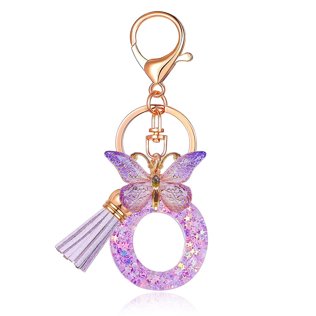 🔥Butterfly Letter Keychain Tassel Design Vibrant Durable Lightweight Gift
