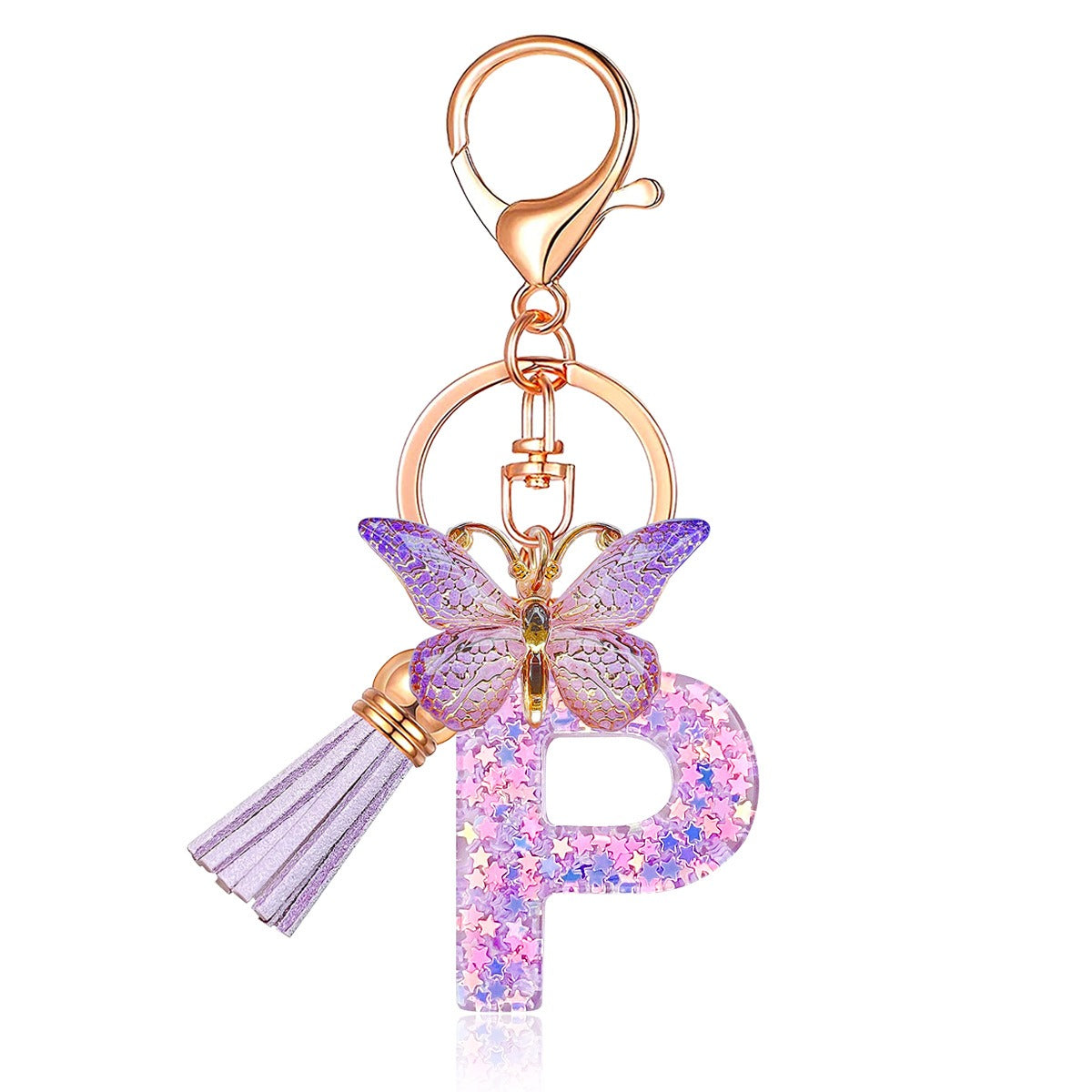🔥Butterfly Letter Keychain Tassel Design Vibrant Durable Lightweight Gift
