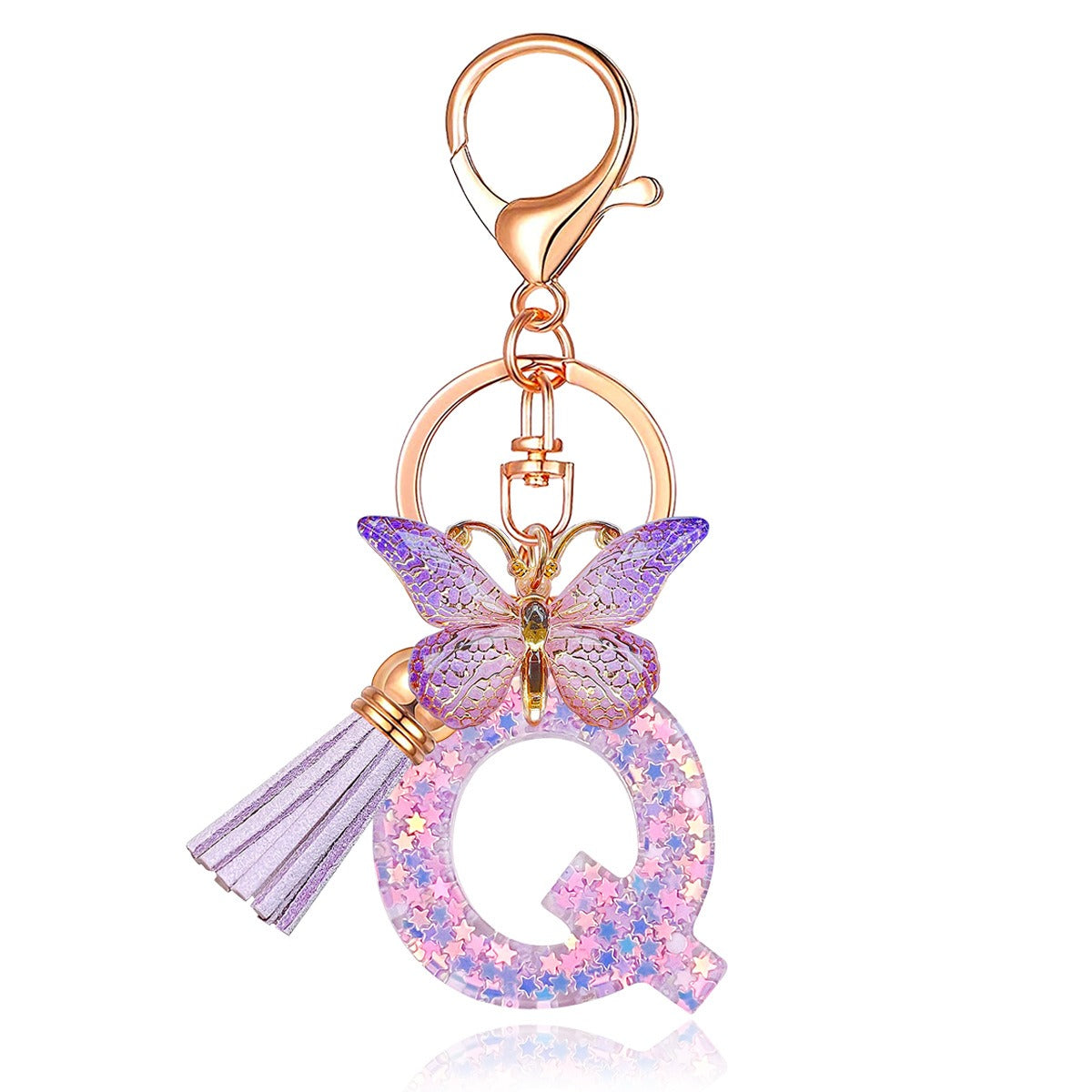 🔥Butterfly Letter Keychain Tassel Design Vibrant Durable Lightweight Gift