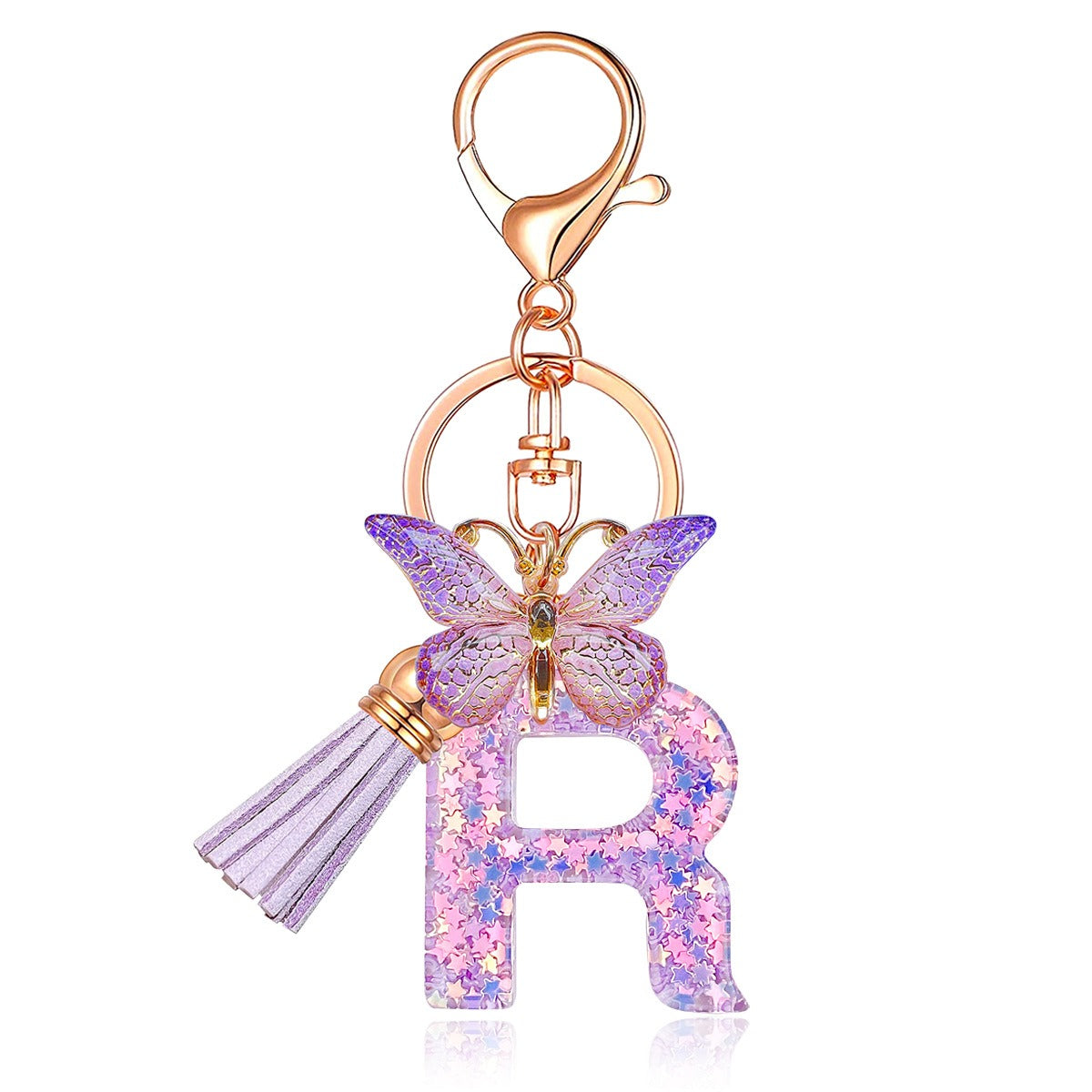 🔥Butterfly Letter Keychain Tassel Design Vibrant Durable Lightweight Gift