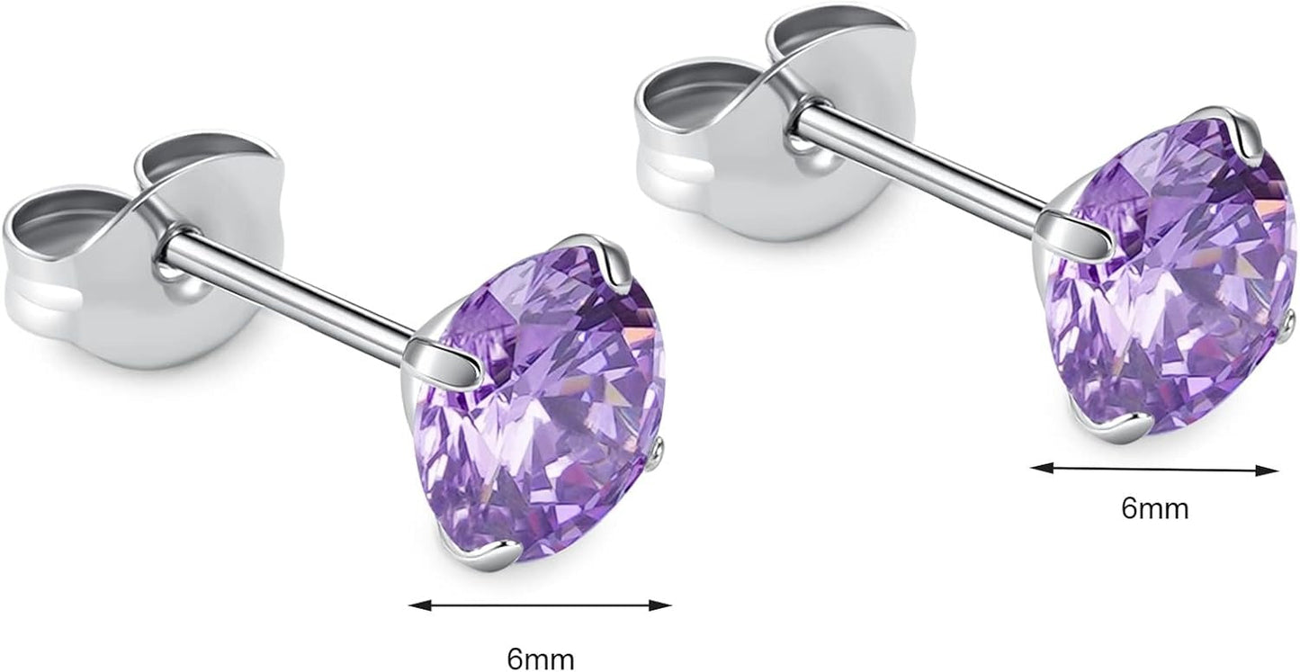 🔥🔥Titanium Cubic Zirconia Stud Earrings - BOGO Free, Christmas Gift