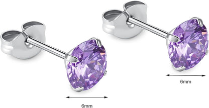 🔥🔥Titanium Cubic Zirconia Stud Earrings - BOGO Free, Christmas Gift