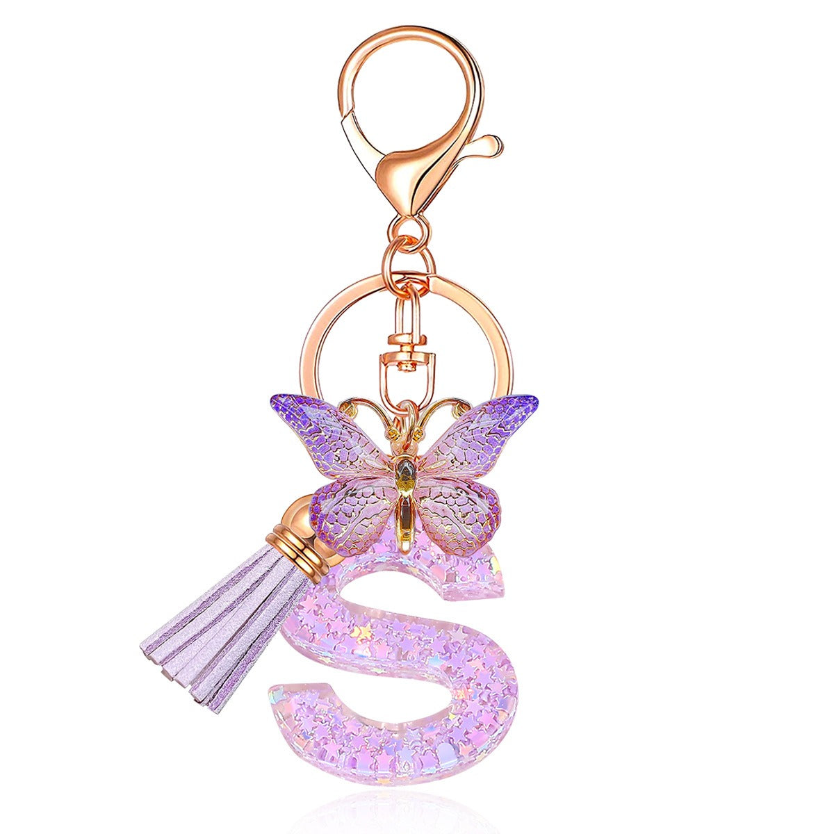 🔥Butterfly Letter Keychain Tassel Design Vibrant Durable Lightweight Gift