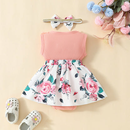 baby girl sleeveless triangle romper dress baby lace big butterfly plaid vest jumpsuit dress