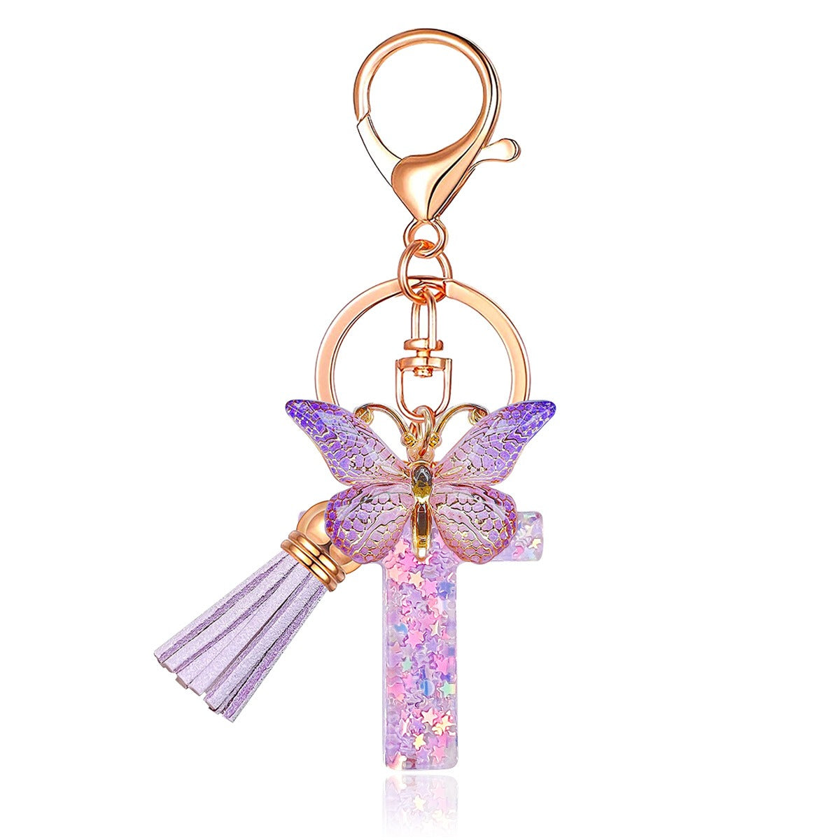 🔥Butterfly Letter Keychain Tassel Design Vibrant Durable Lightweight Gift