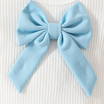 Summer Fashion Toddler Girls Big Bow Beret Sleeveless Top Tie Skirt Three-piece Set