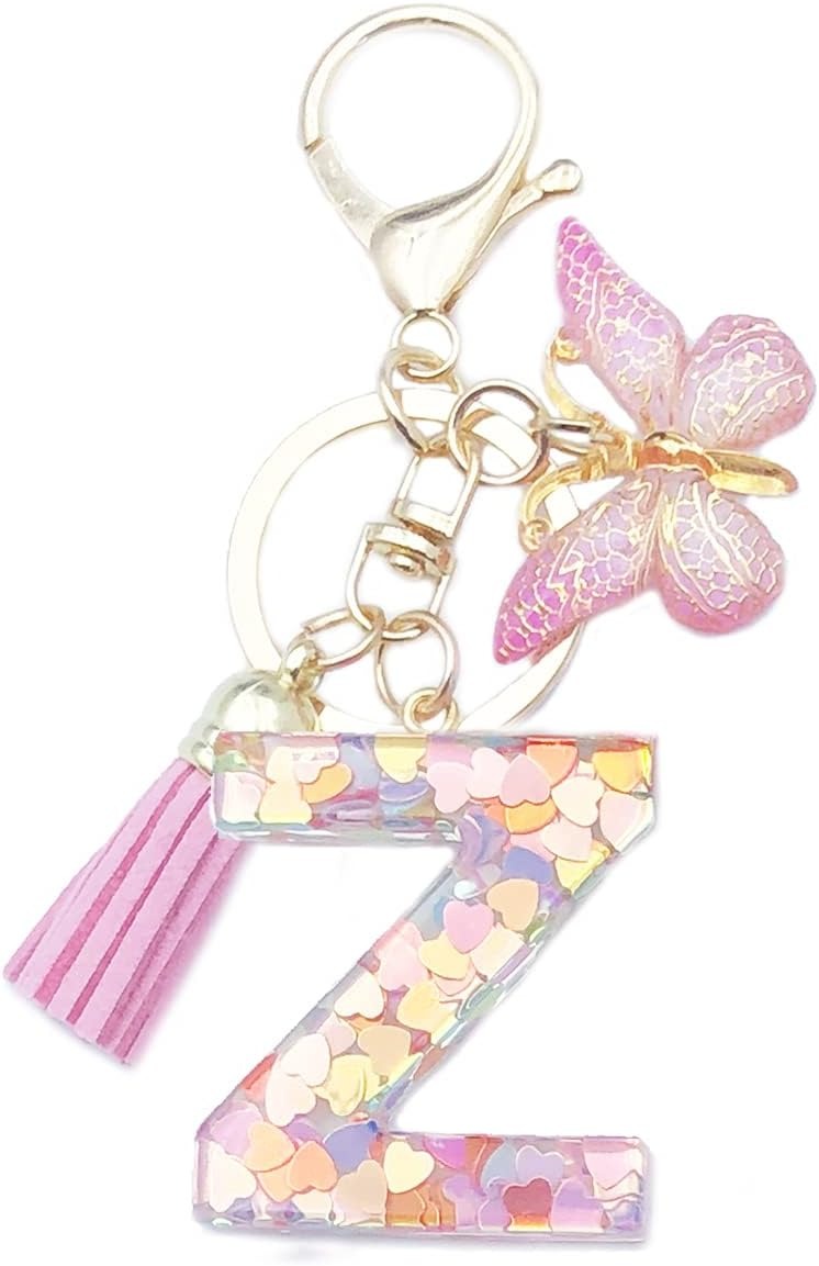 🔥Butterfly Letter Keychain Tassel Design Vibrant Durable Lightweight Gift