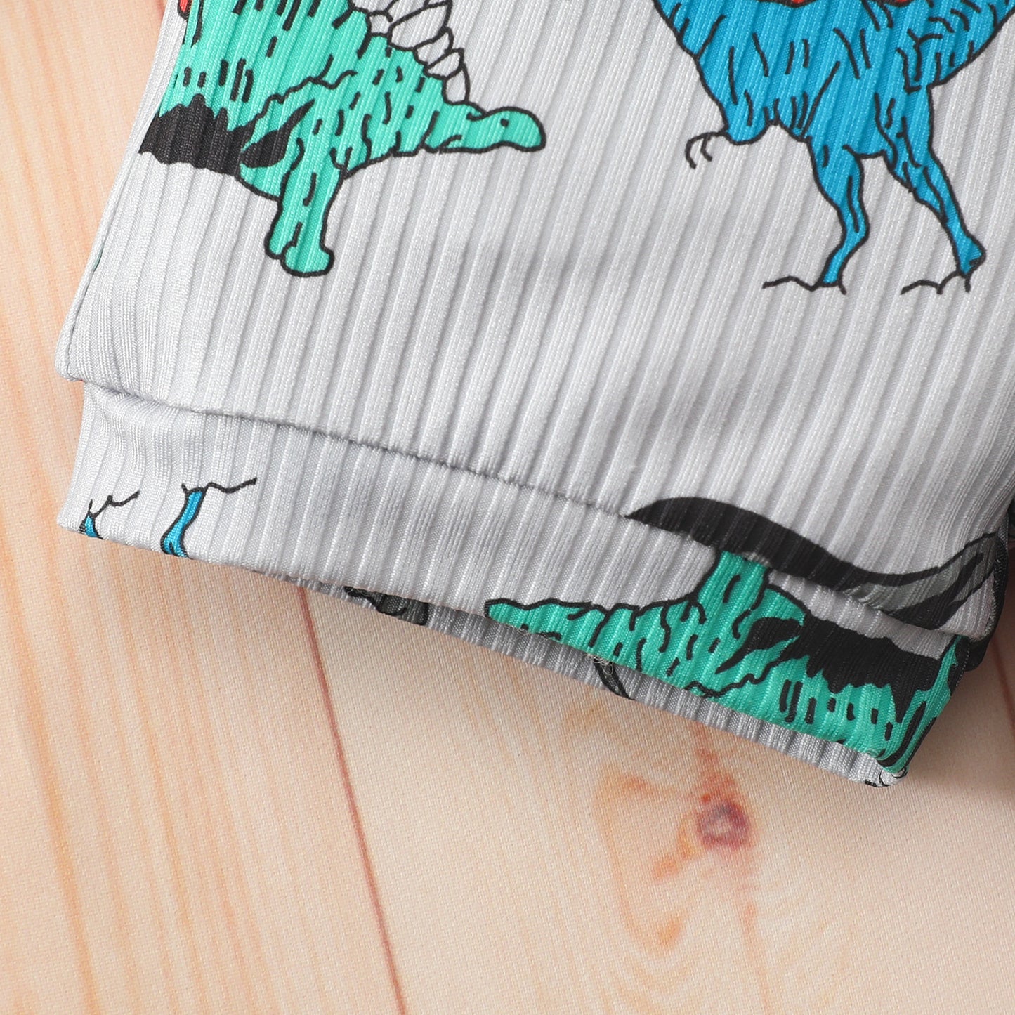 Baby vest shorts suit boy girl dinosaur striped sleeveless top shorts two-piece suit