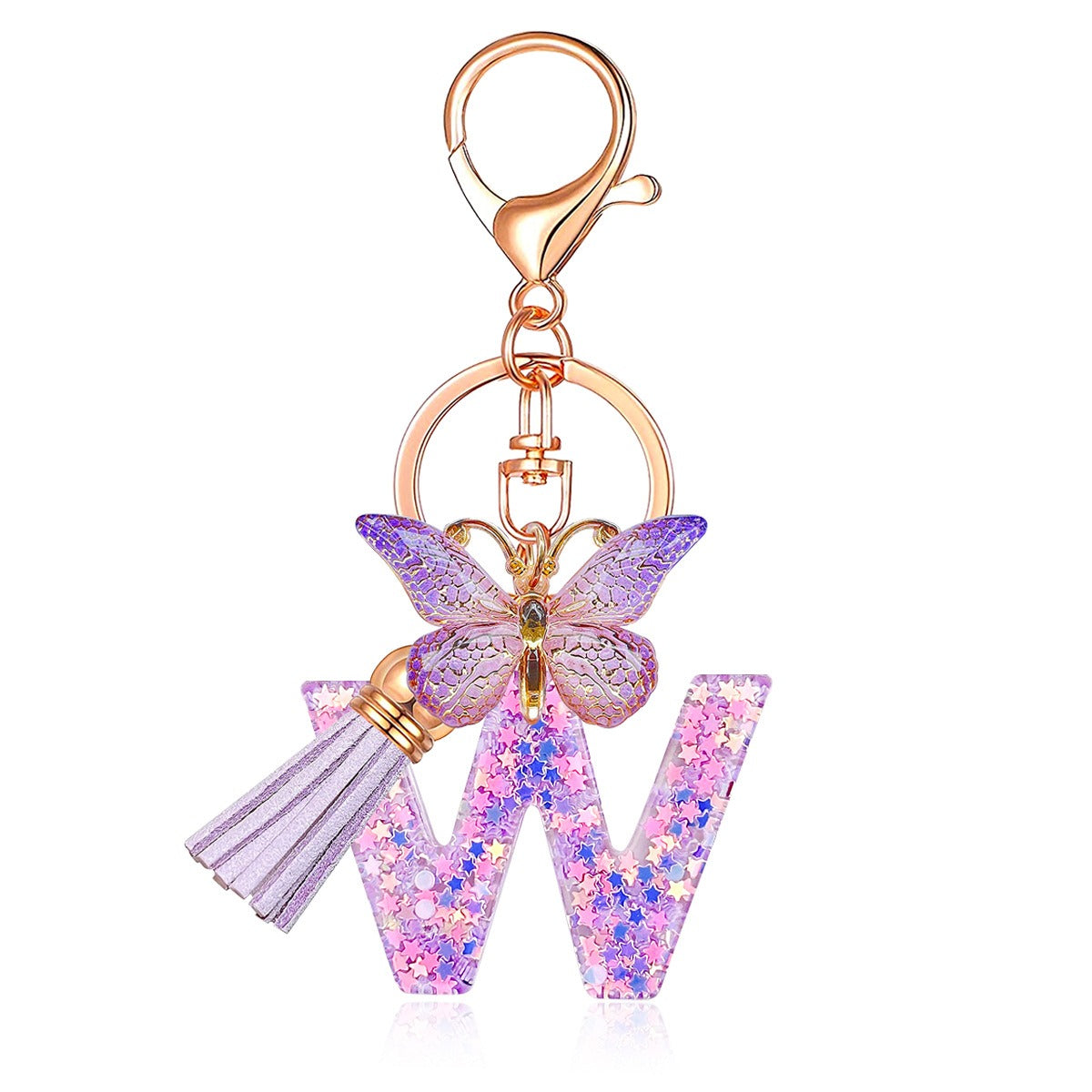 🔥Butterfly Letter Keychain Tassel Design Vibrant Durable Lightweight Gift
