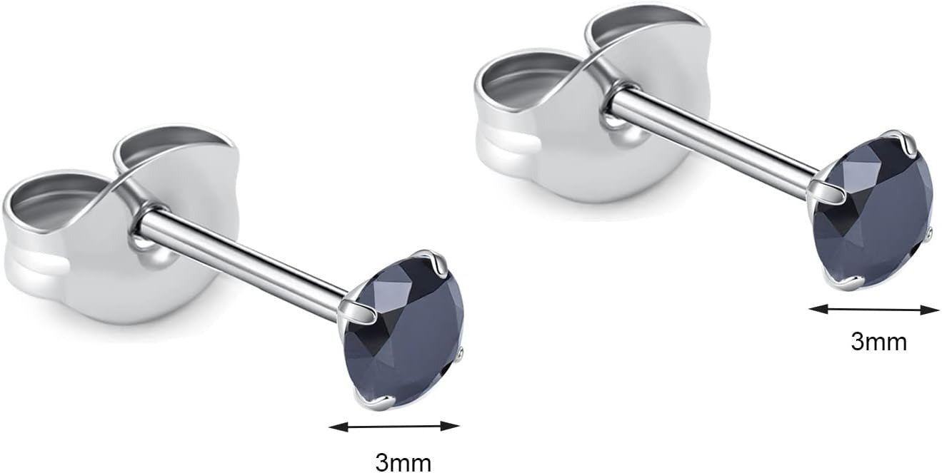 🔥🔥Titanium Cubic Zirconia Stud Earrings - BOGO Free, Christmas Gift