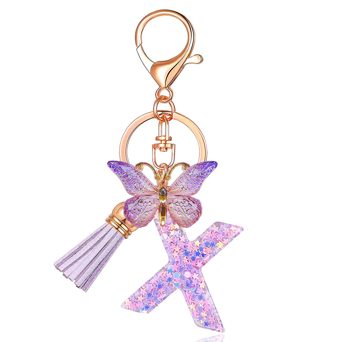 🔥Butterfly Letter Keychain Tassel Design Vibrant Durable Lightweight Gift