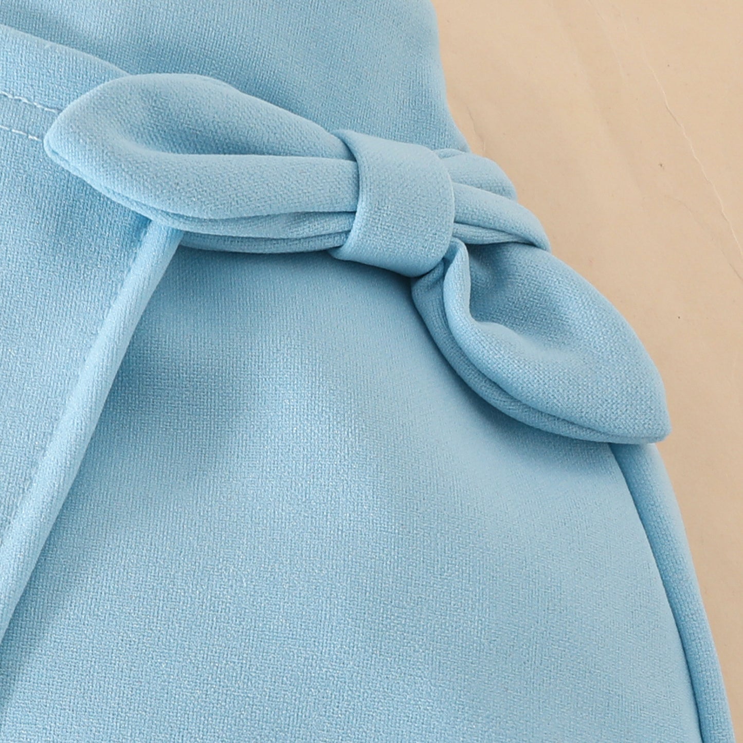Summer Fashion Toddler Girls Big Bow Beret Sleeveless Top Tie Skirt Three-piece Set