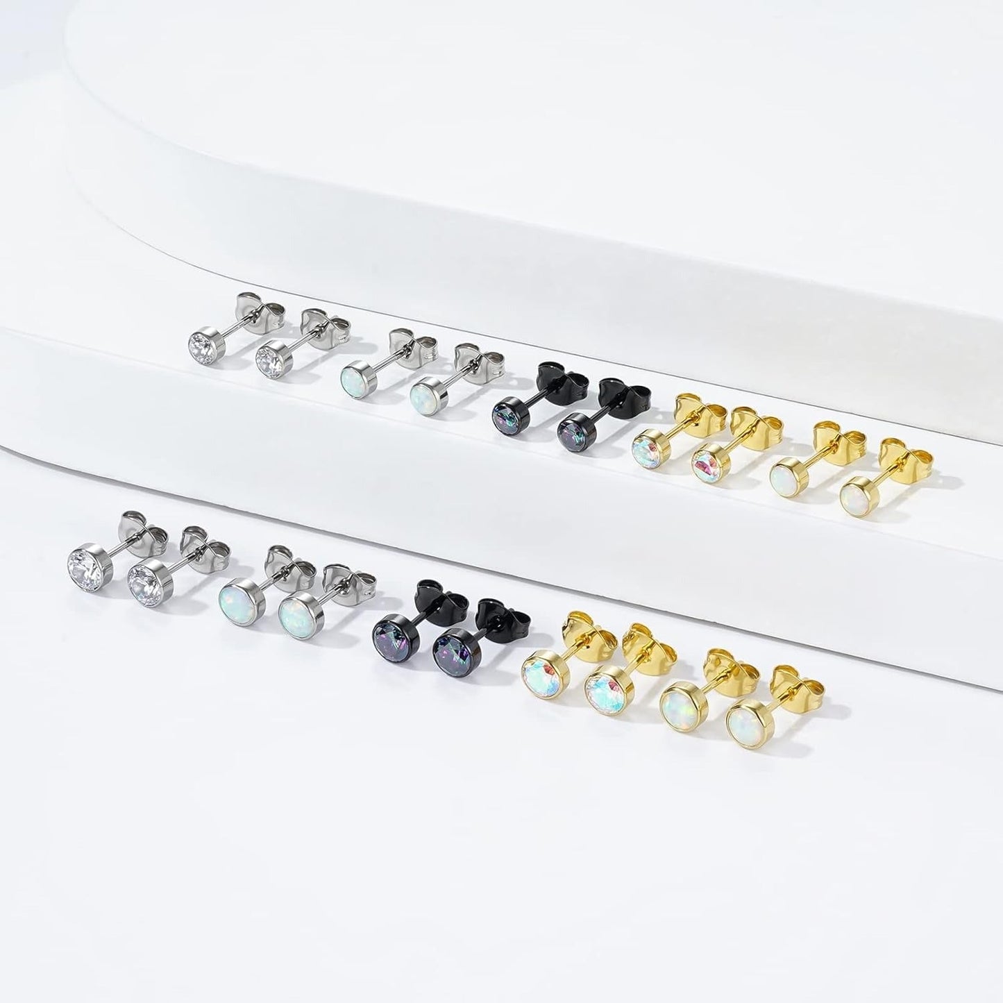 🔥🔥Titanium Cubic Zirconia Stud Earrings - BOGO Free, Christmas Gift