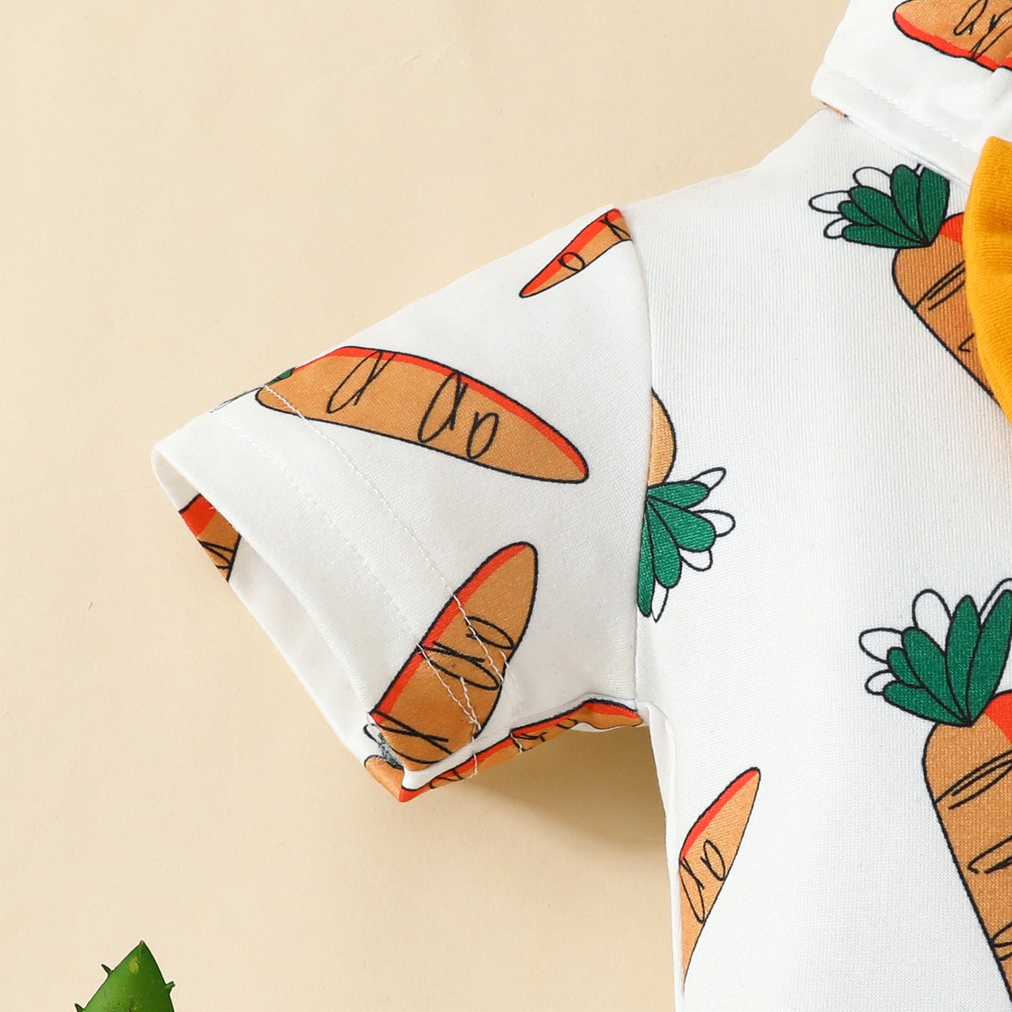 Baby Boy Fashion Short Sleeve Triangle Romper + Bib Shorts Set 0-1 Years Old Cartoon Animal Top Pants