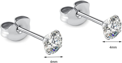 🔥🔥Titanium Cubic Zirconia Stud Earrings - BOGO Free, Christmas Gift