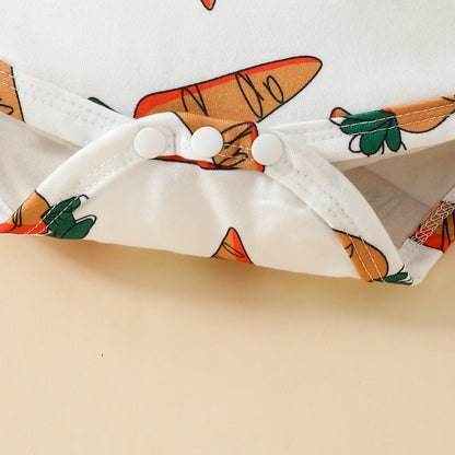 Baby Boy Fashion Short Sleeve Triangle Romper + Bib Shorts Set 0-1 Years Old Cartoon Animal Top Pants