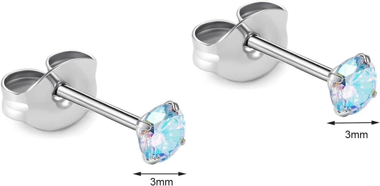 🔥🔥Titanium Cubic Zirconia Stud Earrings - BOGO Free, Christmas Gift