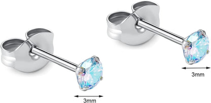 🔥🔥Titanium Cubic Zirconia Stud Earrings - BOGO Free, Christmas Gift