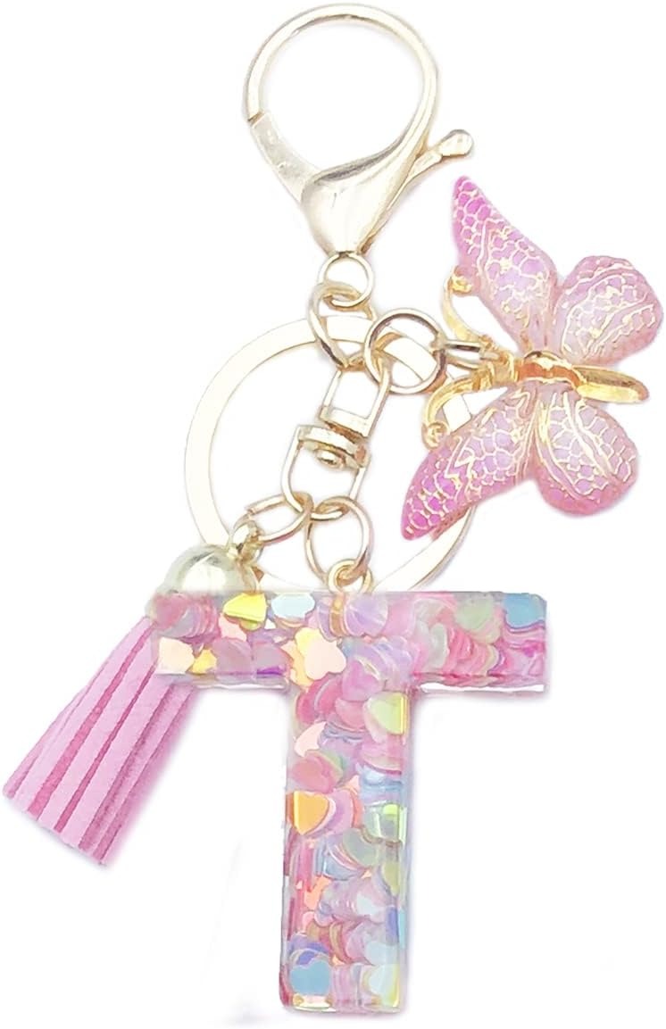 🔥Butterfly Letter Keychain Tassel Design Vibrant Durable Lightweight Gift