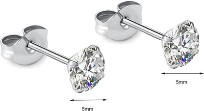 🔥🔥Titanium Cubic Zirconia Stud Earrings - BOGO Free, Christmas Gift