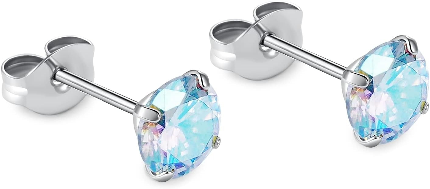 🔥🔥Titanium Cubic Zirconia Stud Earrings - BOGO Free, Christmas Gift