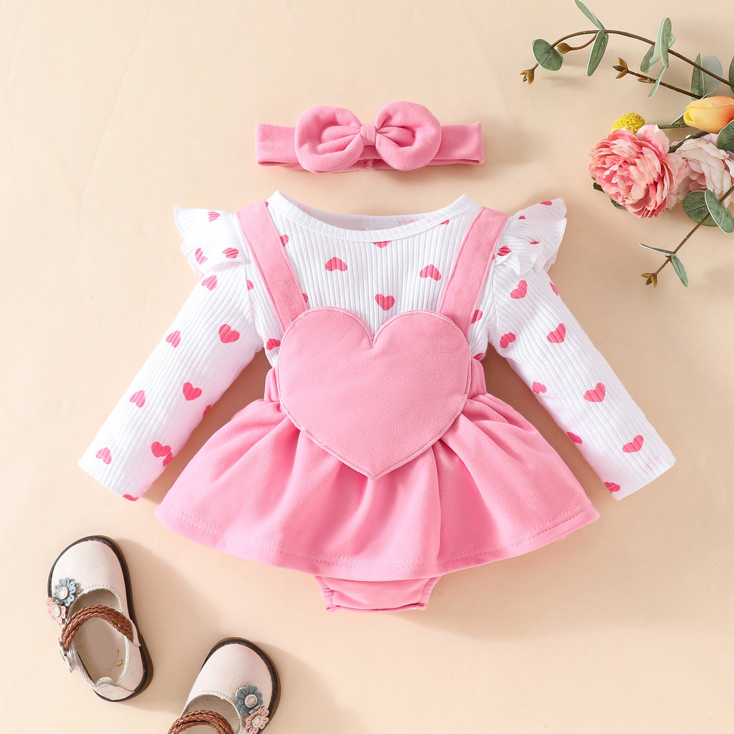 Baby Girl Sleeveless Lace Triangle Romper 0-1 Years Old Baby Flower Bowknot Bodysuit Dress Headband