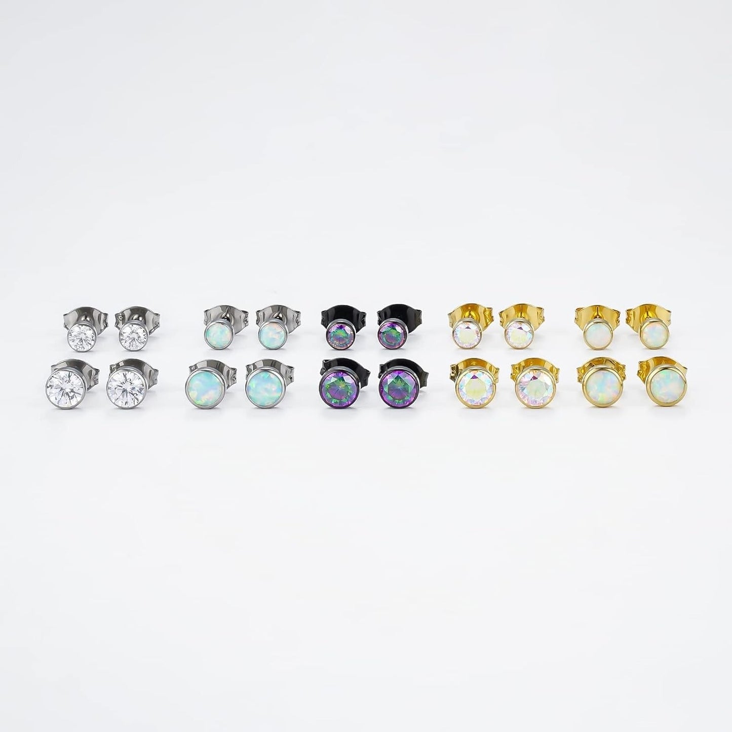 🔥🔥Titanium Cubic Zirconia Stud Earrings - BOGO Free, Christmas Gift