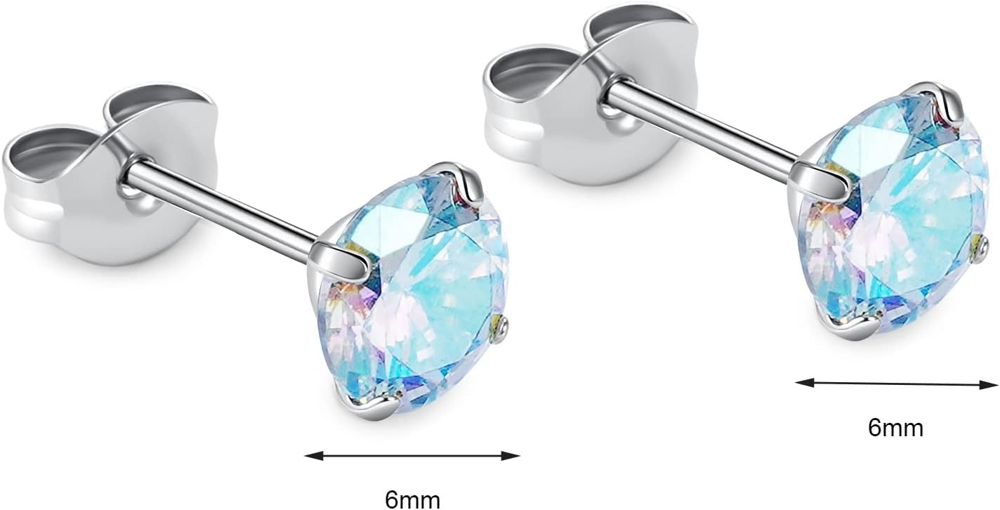 🔥🔥Titanium Cubic Zirconia Stud Earrings - BOGO Free, Christmas Gift