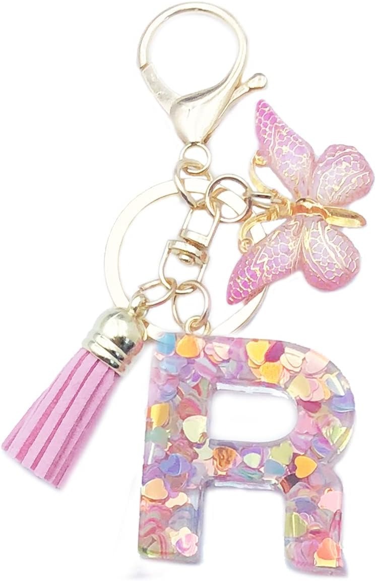 🔥Butterfly Letter Keychain Tassel Design Vibrant Durable Lightweight Gift